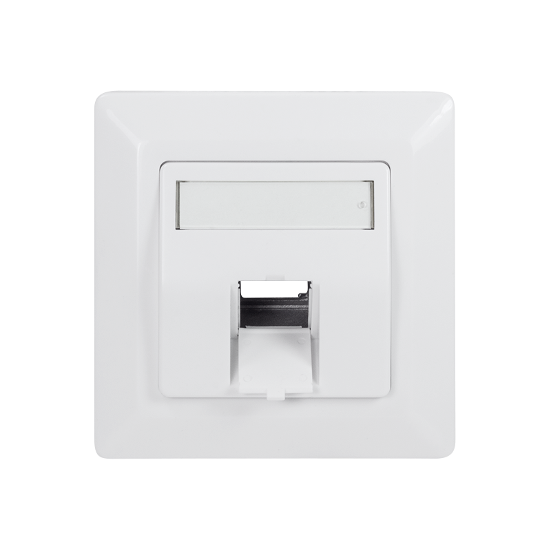 Face plate for 1 keystone jack, 45° outlet, signal white