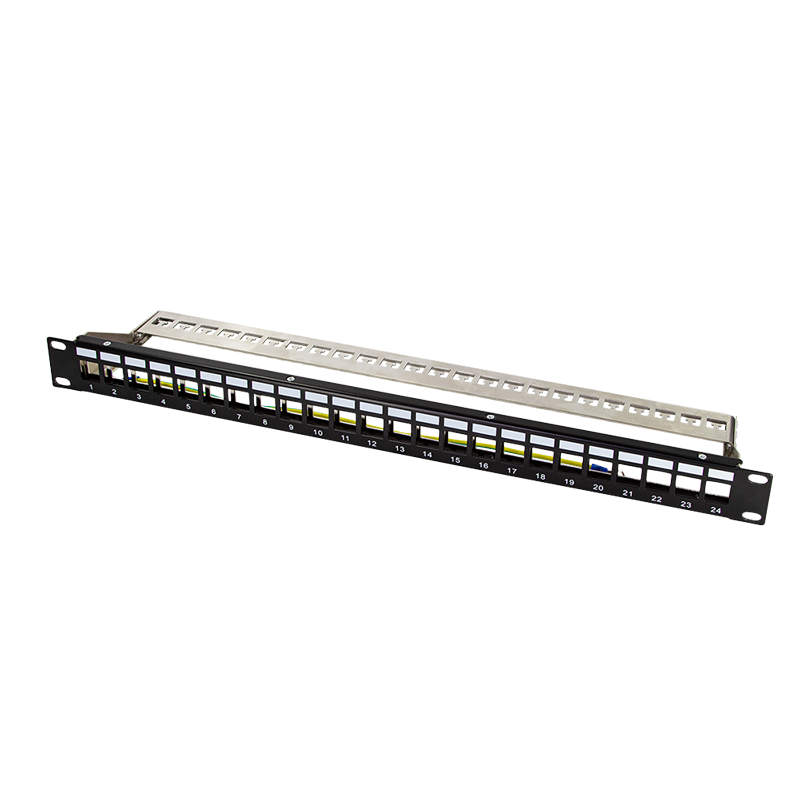 9" Patch panel for 24 keystone jacks with rear cable manager
