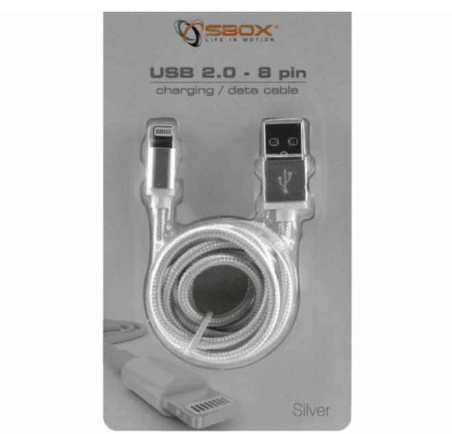 SBOX USB 2.0 -> 8-pin Lighting cable 1,5M SØLV