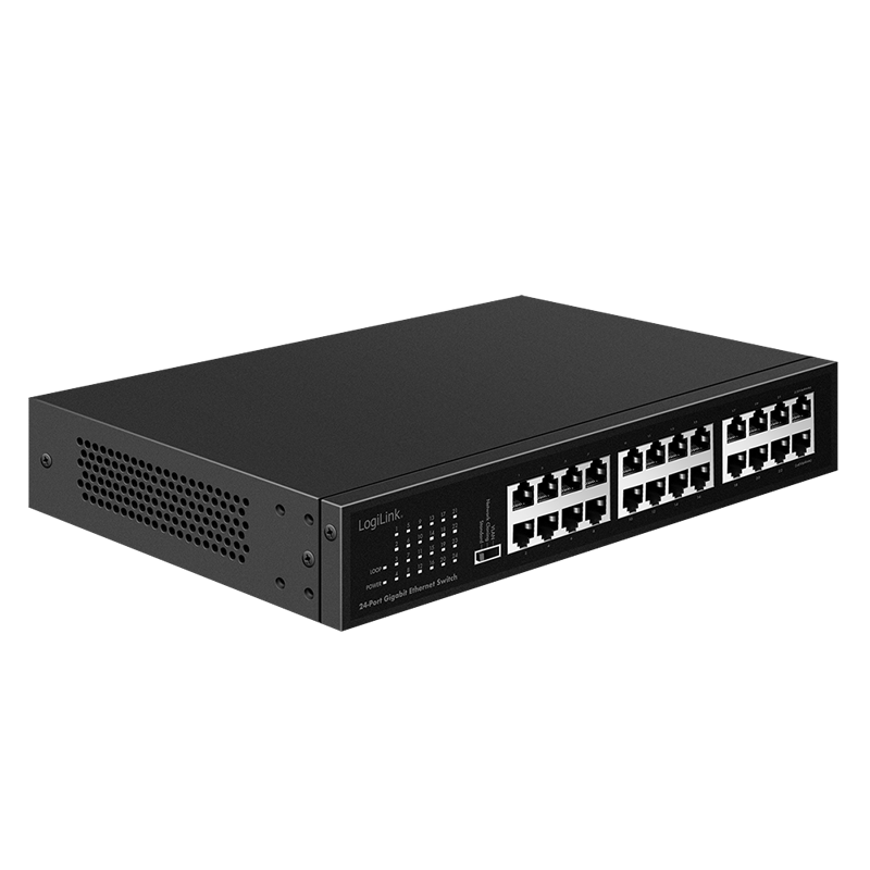 LogiLink 24 port Gigabit Ethernet network switch, desktop or 19" rackmount