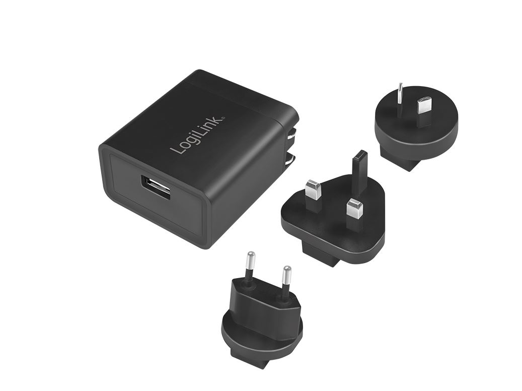 LogiLink USB socket travel adapter for 2.1A Fast Charging, 10.5W
