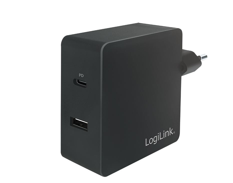 USB power socket adapter, 1x USB-C Port & 1x USB-A Port, 65W — produktfoto