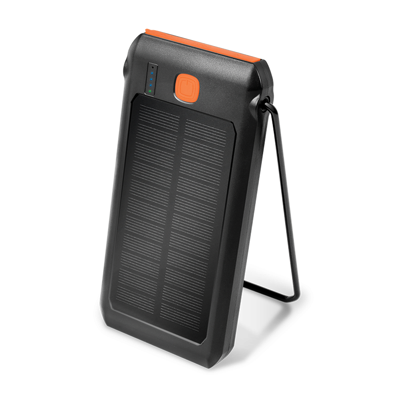 Solar power bank 10.000 mAh, flashlight, 2x USB-A QC & 1x USB-C PD