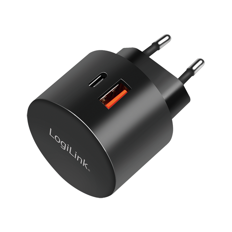 USB socket adapter, 1x USB-C PD & 1x USB-A QC 3.0, 20 W