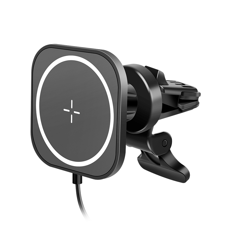 LogiLink Magnetic car smartphone holder with charging function, squared