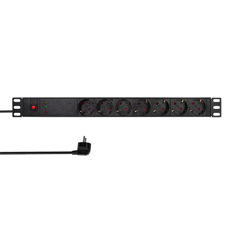 LogiLink 19" PDU 7-way German socket, with line filter and overload protection