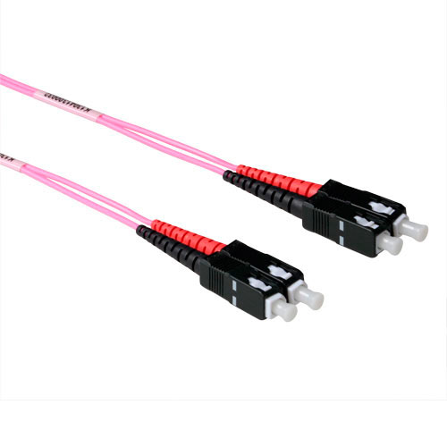 ACT 1.5 meter LSZH Multimode 50/125 OM4 fiber patch cable duplex with SC connectors