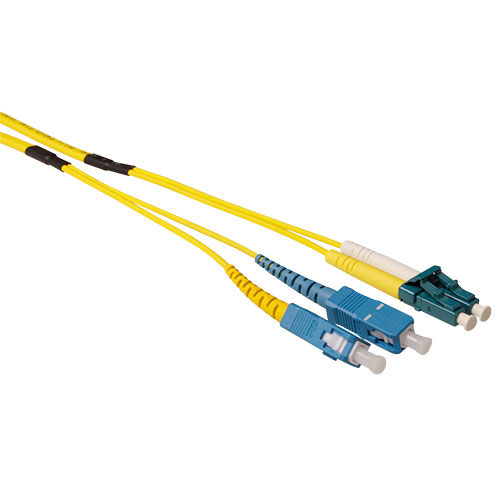 ACT 50 meter Singlemode 9/125 OS2 duplex ruggedized fiber cable with LC en SC connectors