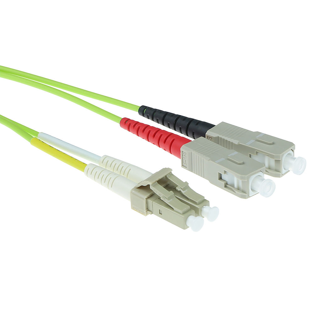 ACT 0.5 meter LSZH Multimode 50/125 OM5 fiber patch cable duplex with LC and SC connectors