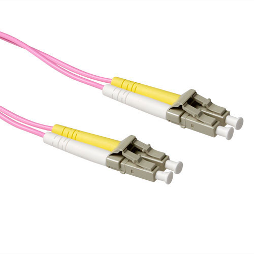 ACT 0.5 meter LSZH Multimode 50/125 OM4 fiber patch cable duplex with LC connectors