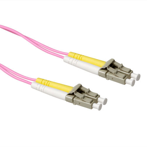 ACT 25 meter LSZH Multimode 50/125 OM4 fiber patch cable duplex with LC connectors
