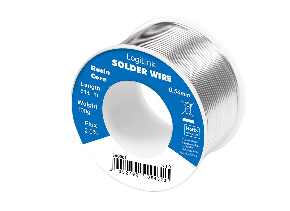 LogiLink Solder wire Ø 0,56 mm, 2% copper content, 100g reel