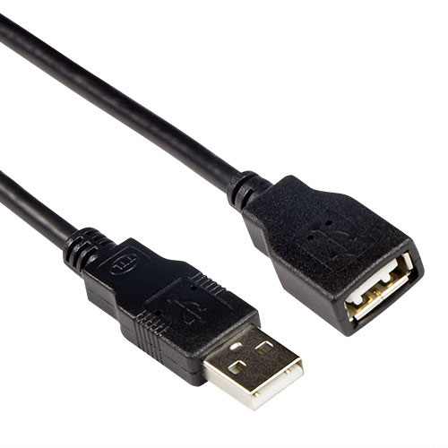 ACT USB 2.0 A male - USB A female black 3,00 m
