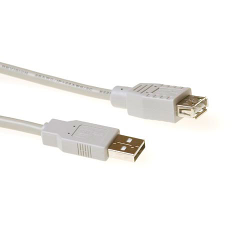 ACT USB 2.0 A male - USB A female ivory 5,00 m