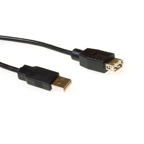 ACT USB 2.0 A male - USB A female black 5,00 m