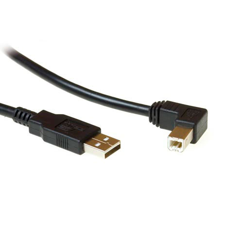 ACT USB 2.0 A male - USB B male (angled) 1,80 m