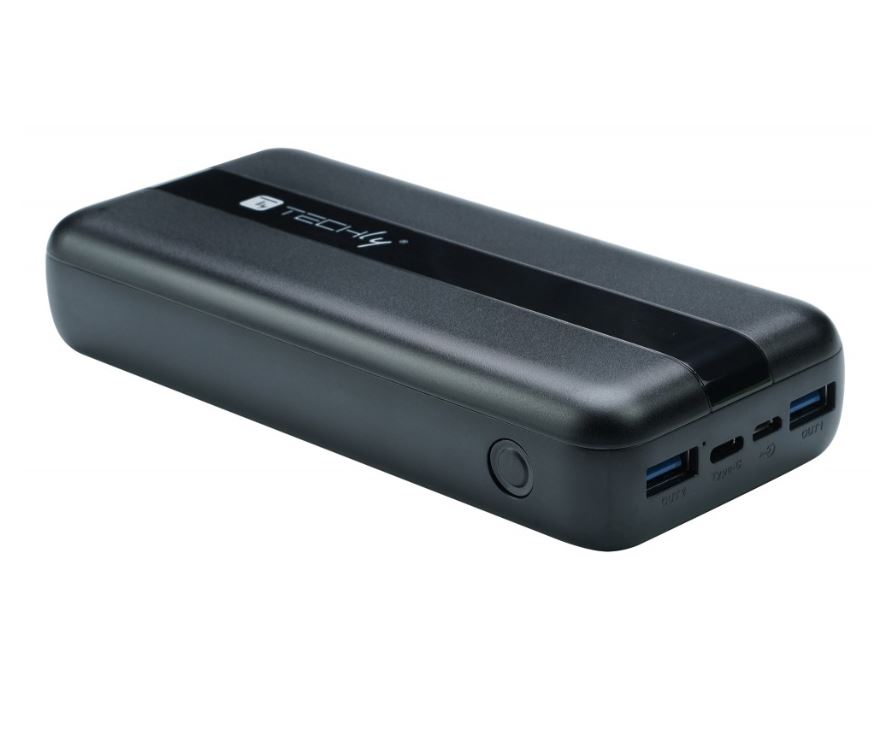 Techly Power Bank Charger 10000 mAh 20W 3-Port Output and Micro USB Cable