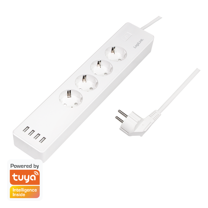 Wi-Fi Smart Socket outlet, 4-way, (CEE 7/3), 4x USB, Tuya compatible