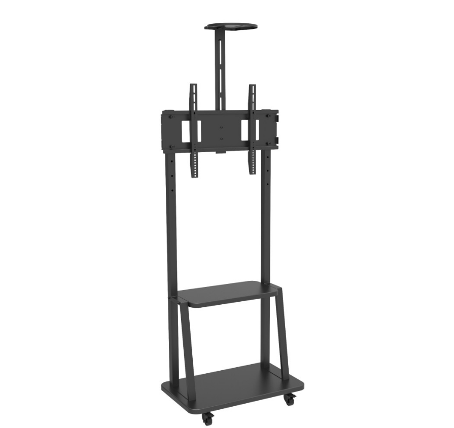 Techly trolley med hylde til tilbehr og kamera - op til VESA 600 x 400 / 70" / 60 kg