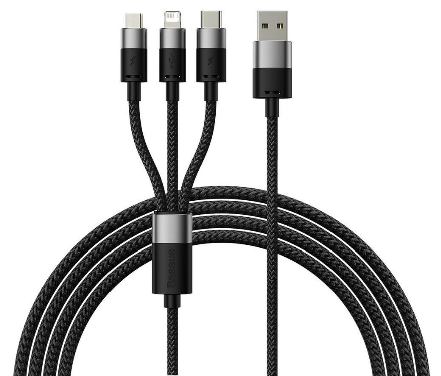 Cable 3in1 USB cable Baseus StarSpeed Series, USB-C + Micro + Lightning 3,5A, 1.2m