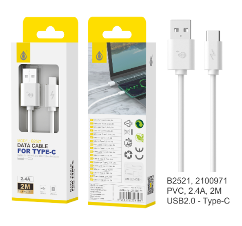 OnePlus USB-C kabel 2 M - 2,4 Amp - Hvid