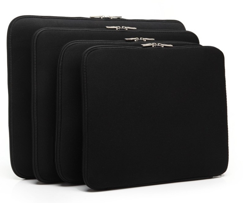 Neopren sleeve med lynlås - sort - 13,3" (340 x 255 mm)