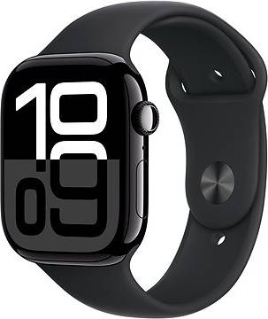 Apple Watch Series 10 GPS 42 mm pianosort alum, sort sportsrem - S/M — produktfoto