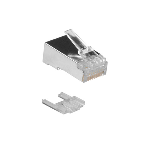 ACT RJ45 (8P/8C) CAT6 shielded modulaire connector for round cable with solid or standed conductors
