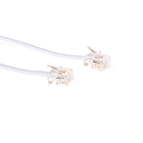 ACT White 3 meter flat telephone cable with RJ11 connectors