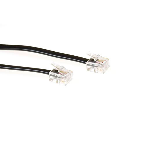 ACT Black 10 meter flat telephone cable with RJ11 connectors