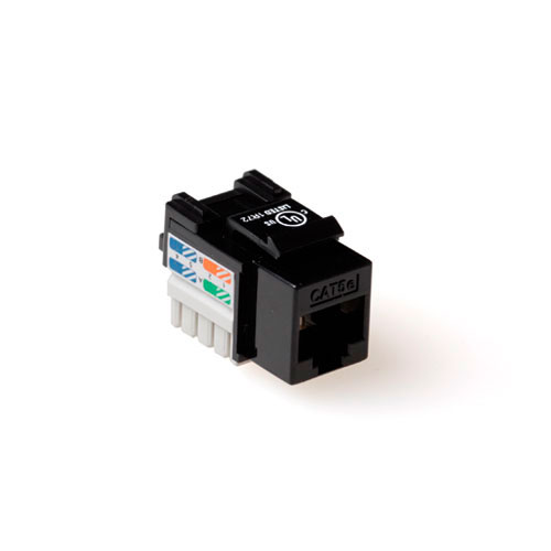 ACT Keystone Jack CAT6A unshielded down black