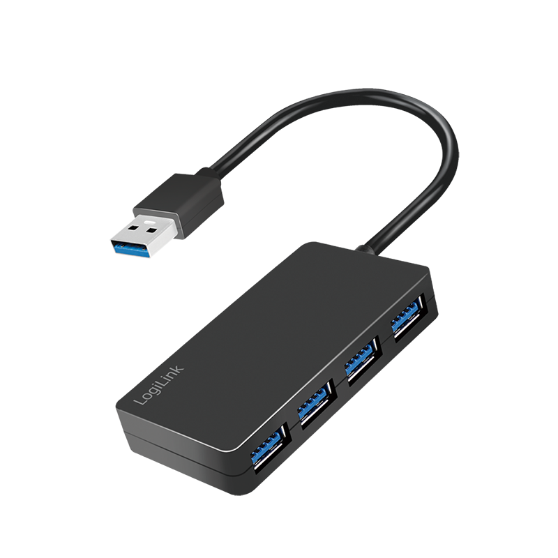 USB 3.2 Gen1, 4-port hub, black