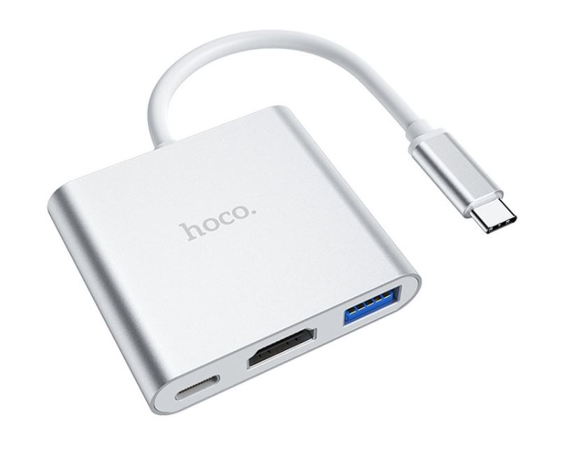 HOCO HUB HB14 Easy use Type C adapter (Type C to USB3.0 + HDMI+ Power Delivery PD67W)