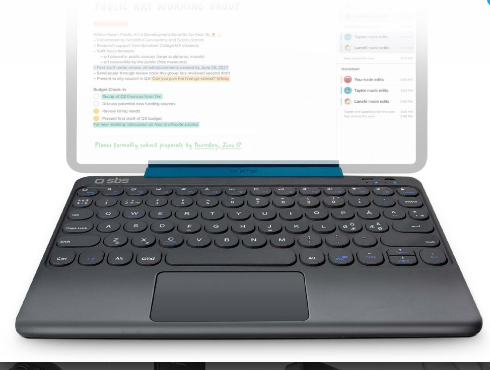 SBS Universal Bluetooth keyboard til tablets - sort med touchpad