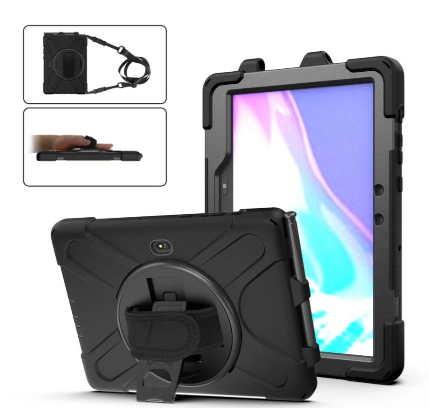Robust Cover med handstrap til Samsung Active Pro 10,1" - Sort