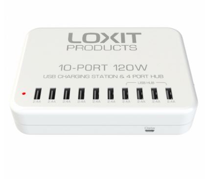 LoxIT 10 Port USB A Charging Station - 10 x 2,4 Amp