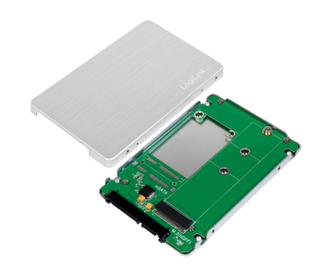 External SSD enclosure 2,5" for M.2 NGFF SATA, aluminum