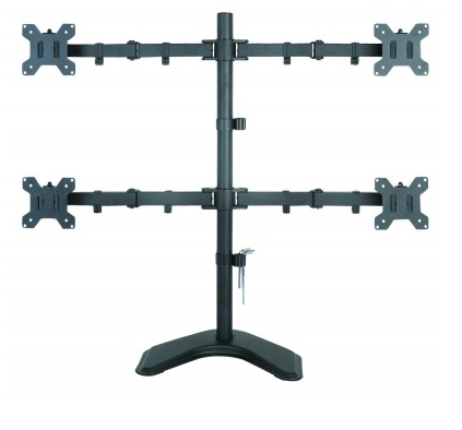 Desk monitor arm for 4 Monitor 13-27" with base